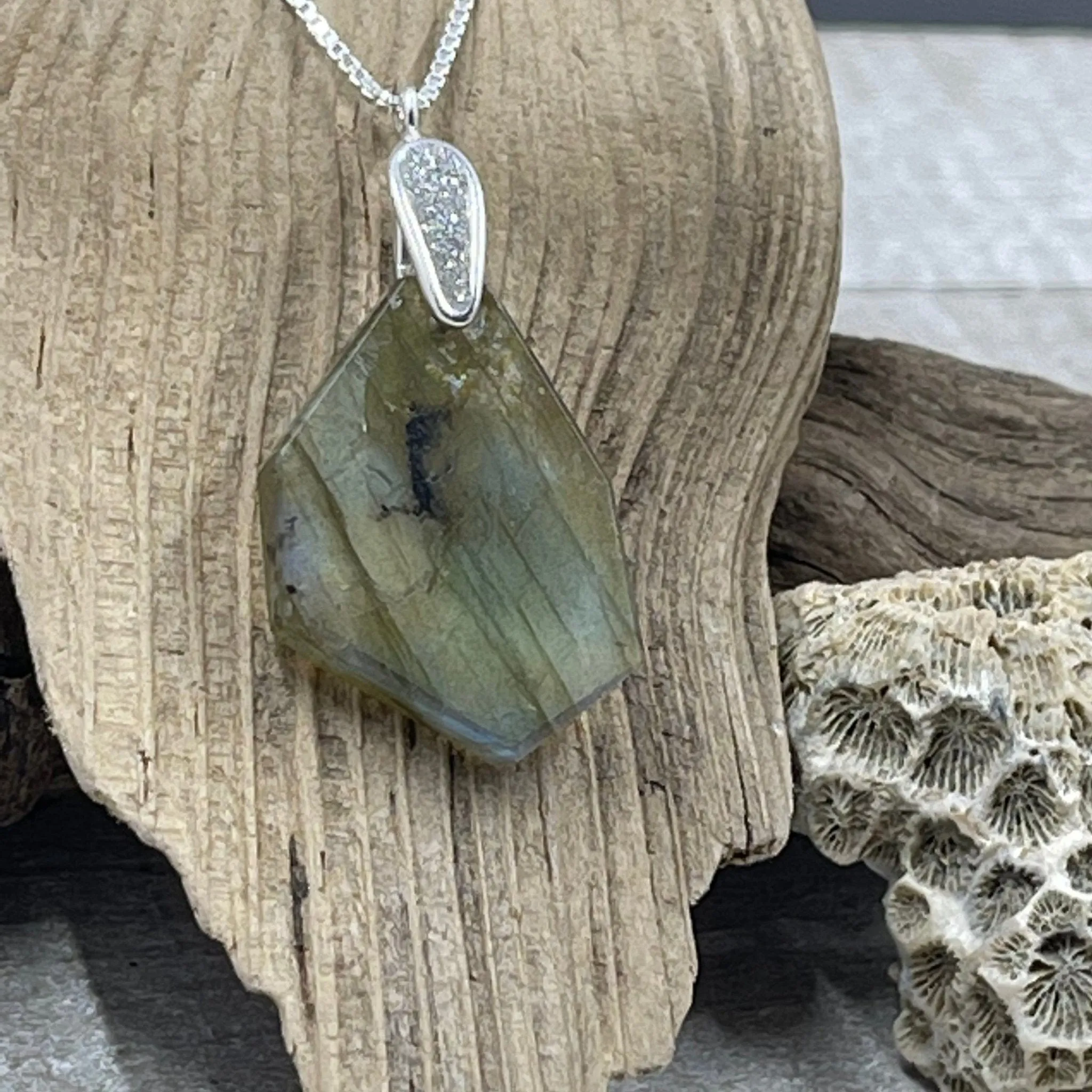 Labradorite Freeform Pendant - B