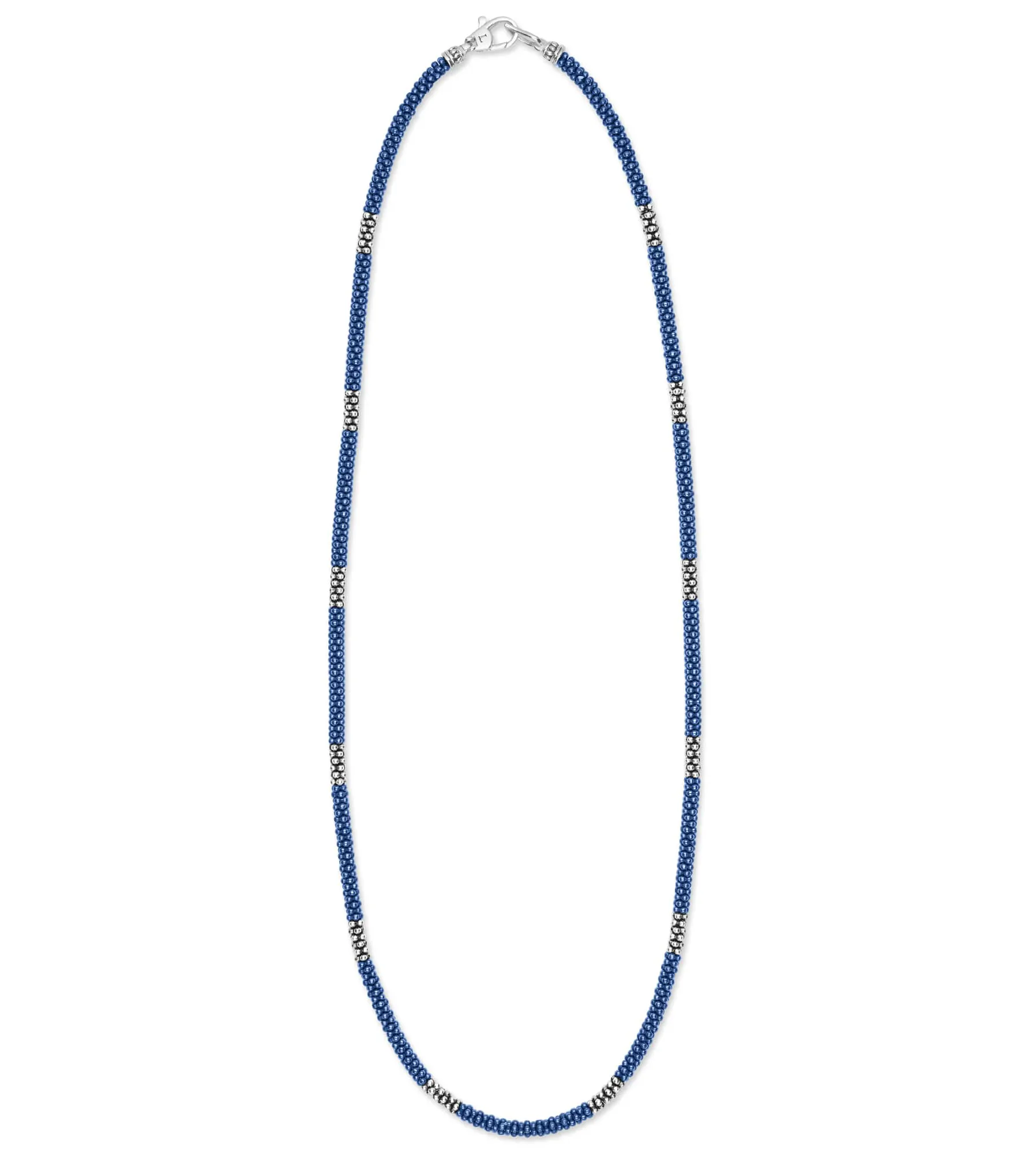 LAGOS Blue Caviar Silver Station Ceramic Beaded Necklace
