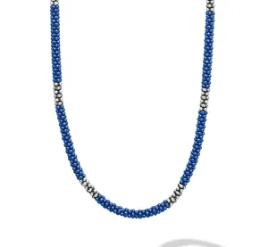 LAGOS Blue Caviar Silver Station Ceramic Beaded Necklace