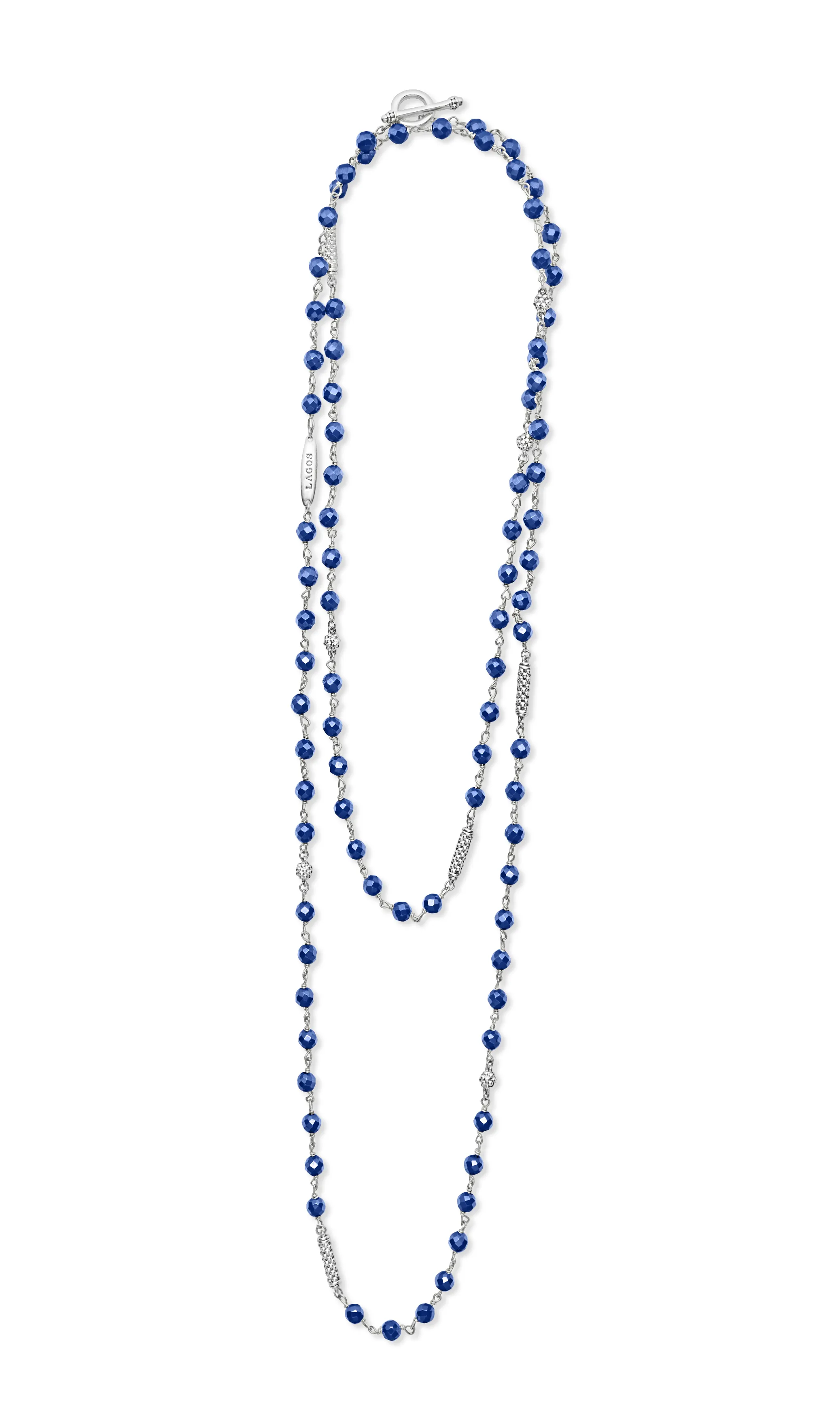 LAGOS Caviar Icon Long Ultramarine Ceramic Beaded Necklace