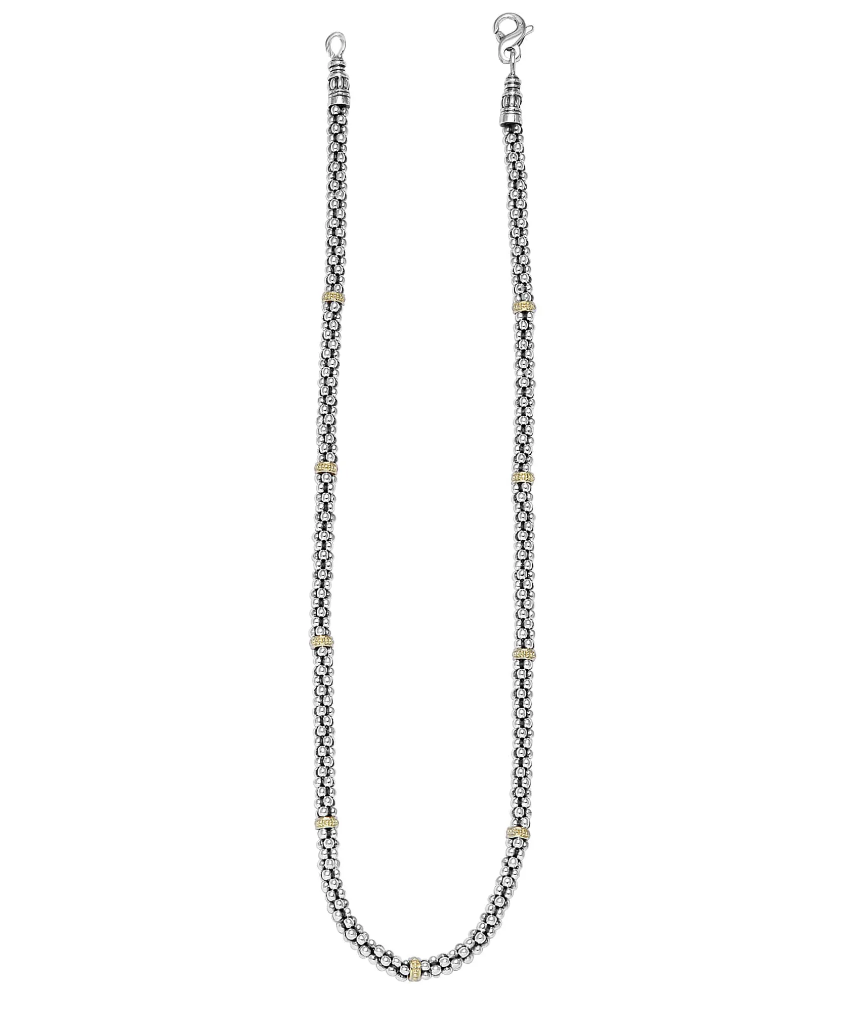 LAGOS Signature Caviar 5mm Gold Station Beaded Necklace