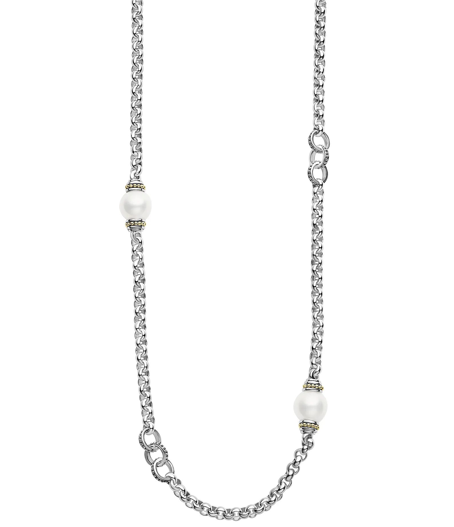 LAGOS Signature Caviar Five Pearl Link Necklace