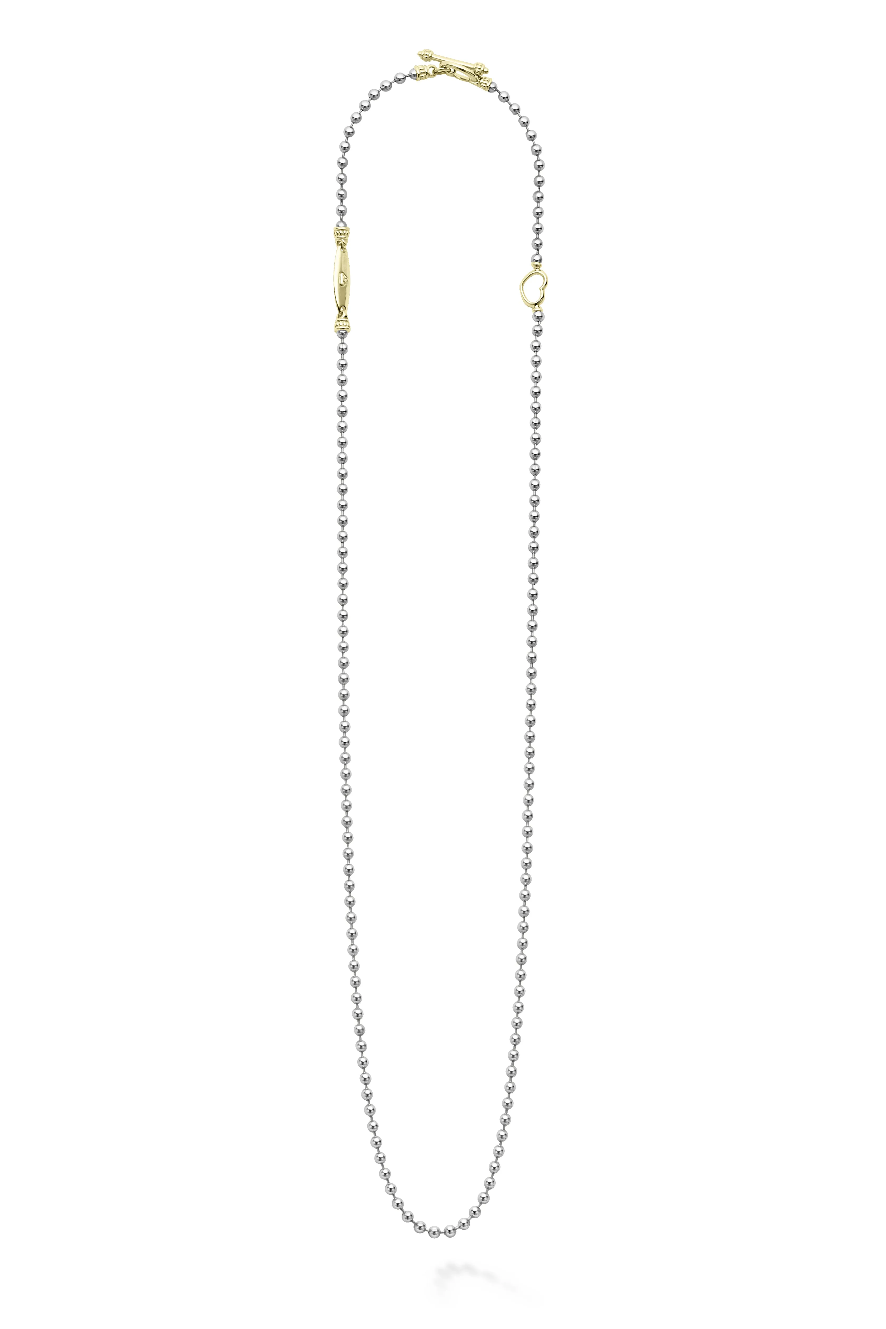 LAGOS Signature Caviar Two-Tone Beaded Toggle Necklace