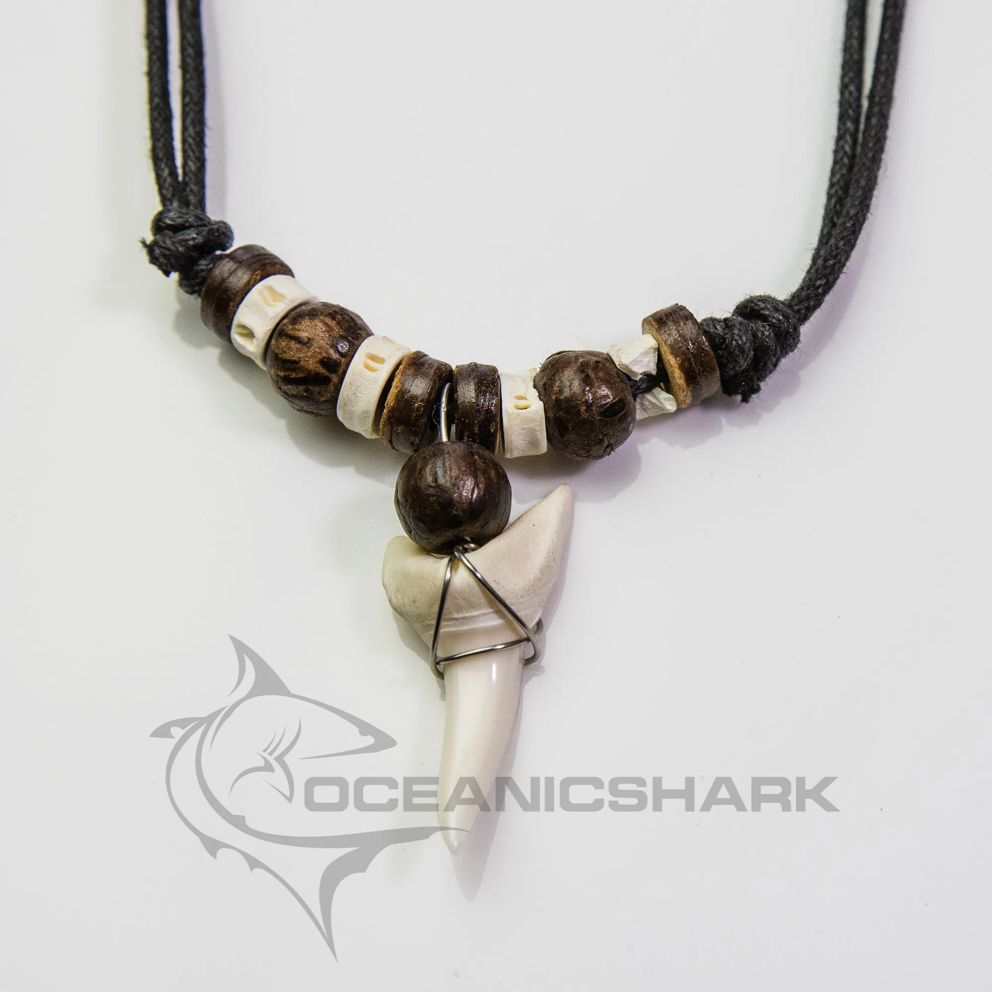 Large Mako shark tooth wood fish bone spine c204