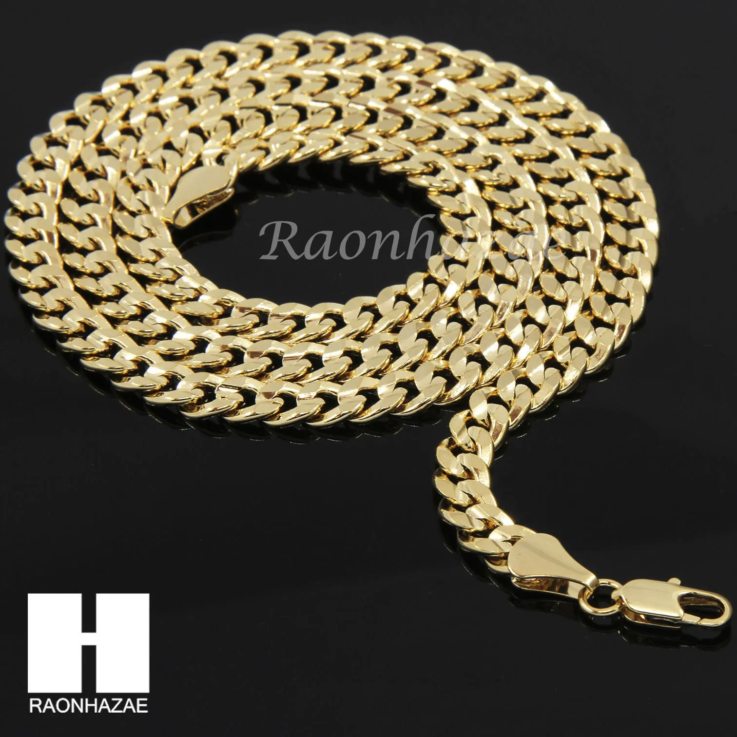 LARGE MIRROR AFRICA MAP ROPE CHAIN DIAMOND CUT CUBAN CHAIN NECKLACE G59