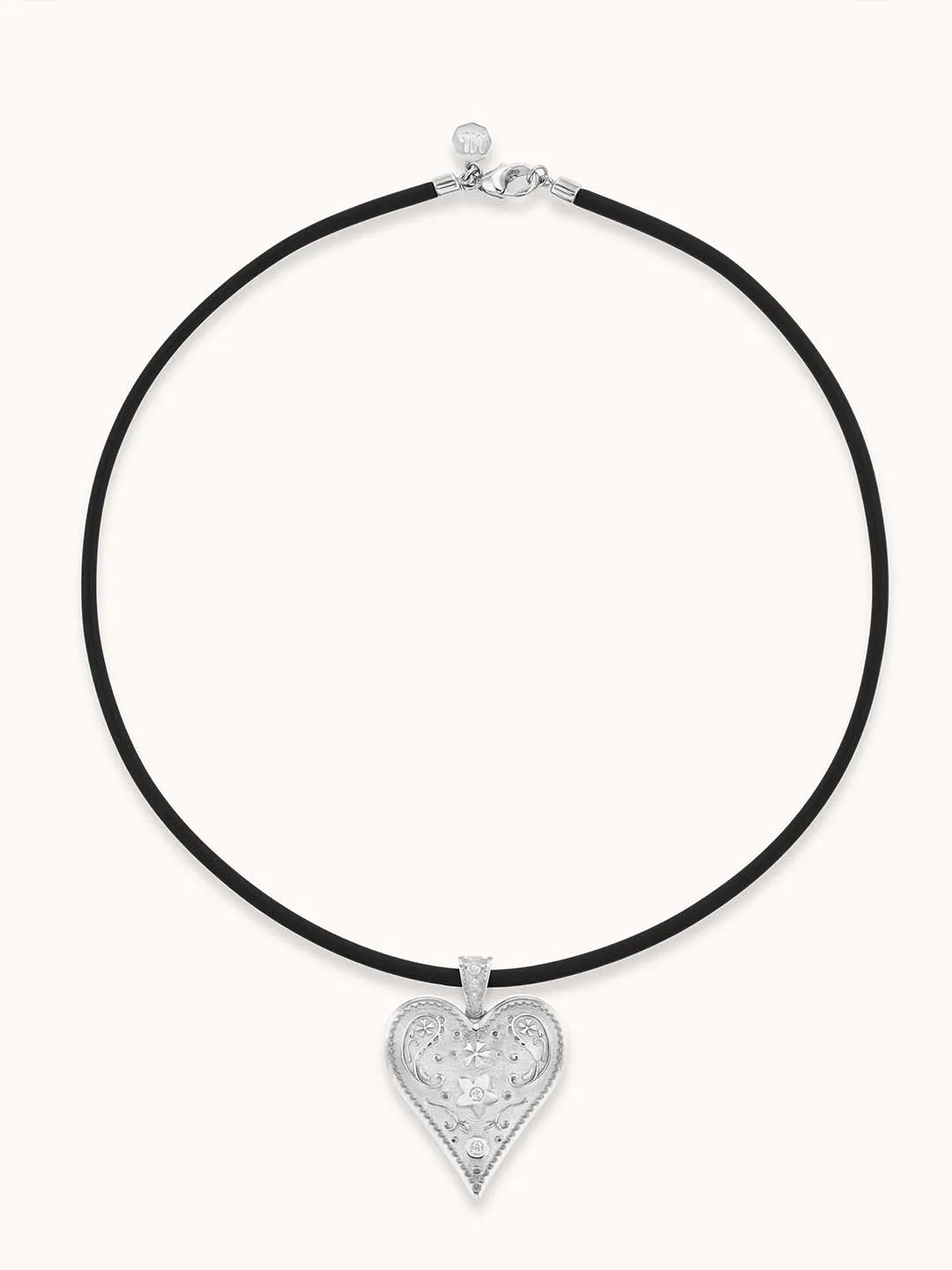 Large Southwestern Heart Cord Necklace