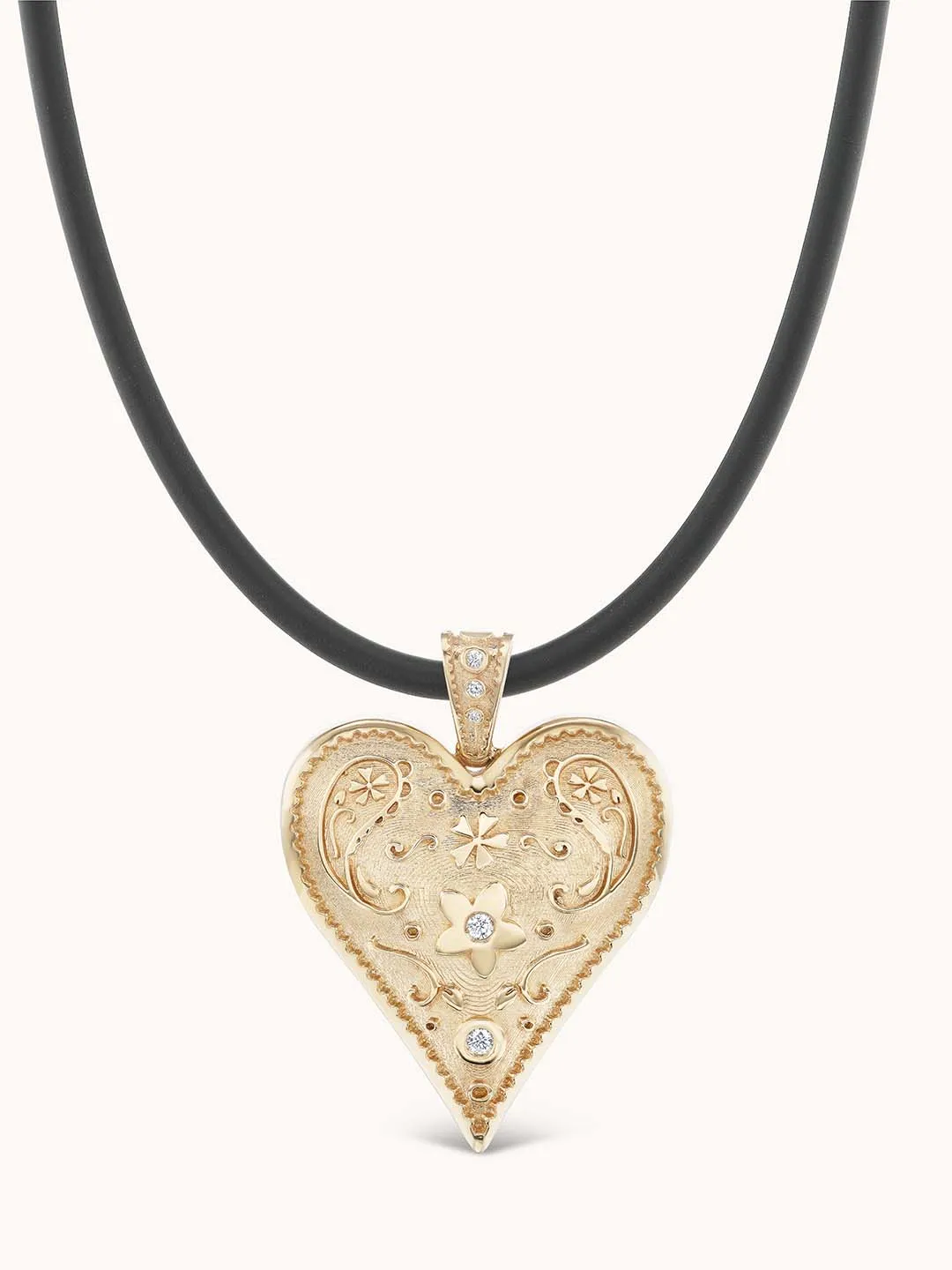 Large Southwestern Heart Cord Necklace