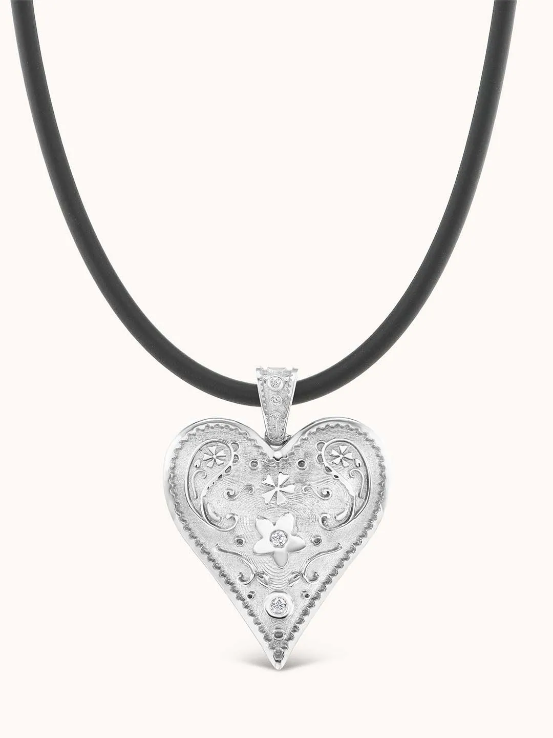 Large Southwestern Heart Cord Necklace