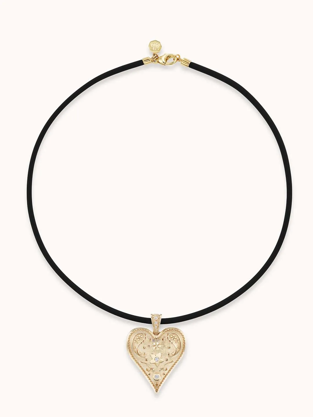 Large Southwestern Heart Cord Necklace