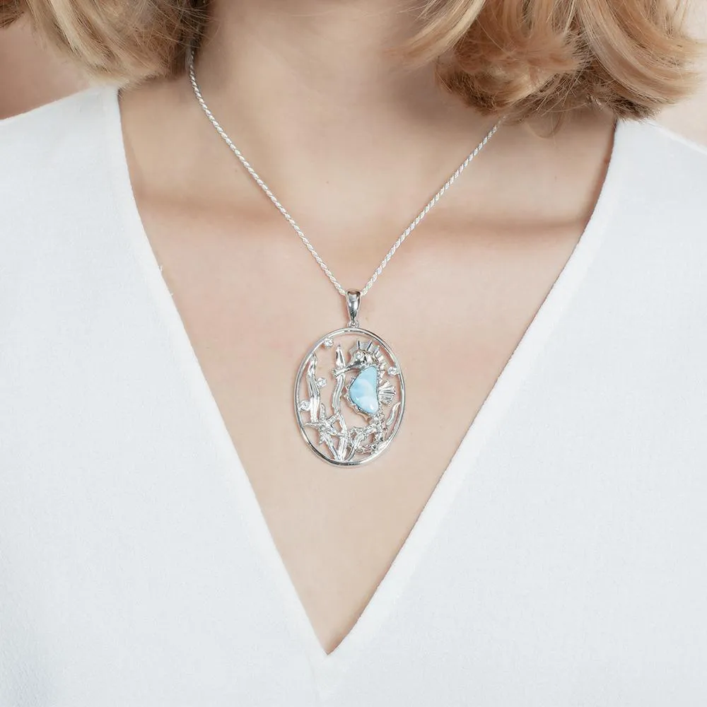 Larimar Under the Sea Seahorse Pendant