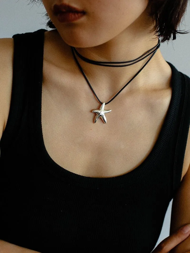 Leather Rope Love Heart Necklace