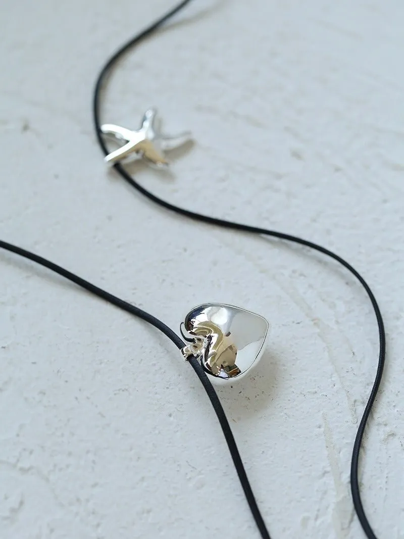 Leather Rope Love Heart Necklace