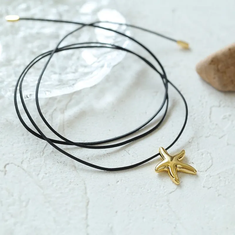 Leather Rope Love Heart Necklace