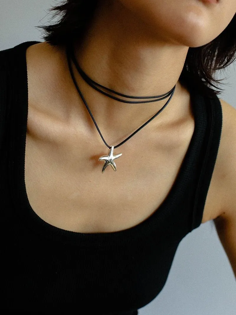 Leather Rope Love Heart Necklace
