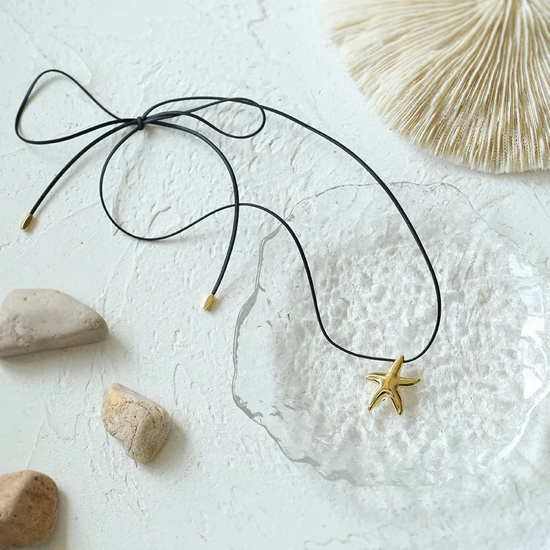 Leather Rope Love Heart Necklace