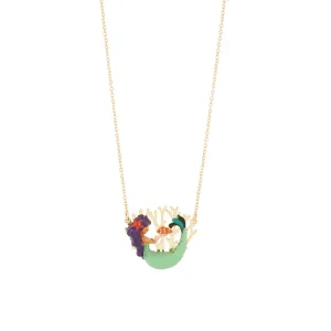Les Nereides Golden mermaid and coral Necklace