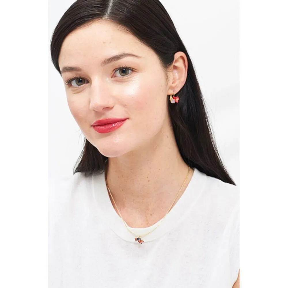 Les Nereides,Exotic Flowers, Coral Branch And Lapis Lazuli Stone Long Necklace,One Size
