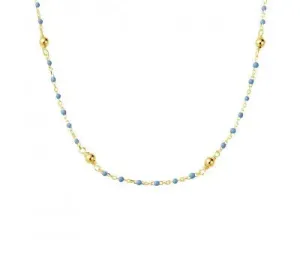 Light Blue Enamel Gold Plated Necklace