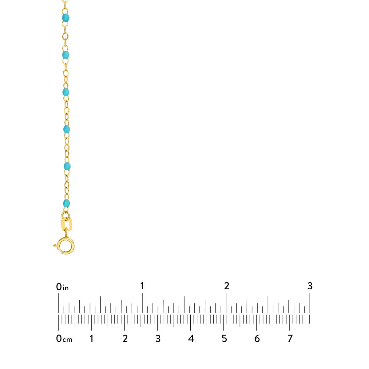 Light Turquoise Enamel Bead on Piatto Chain