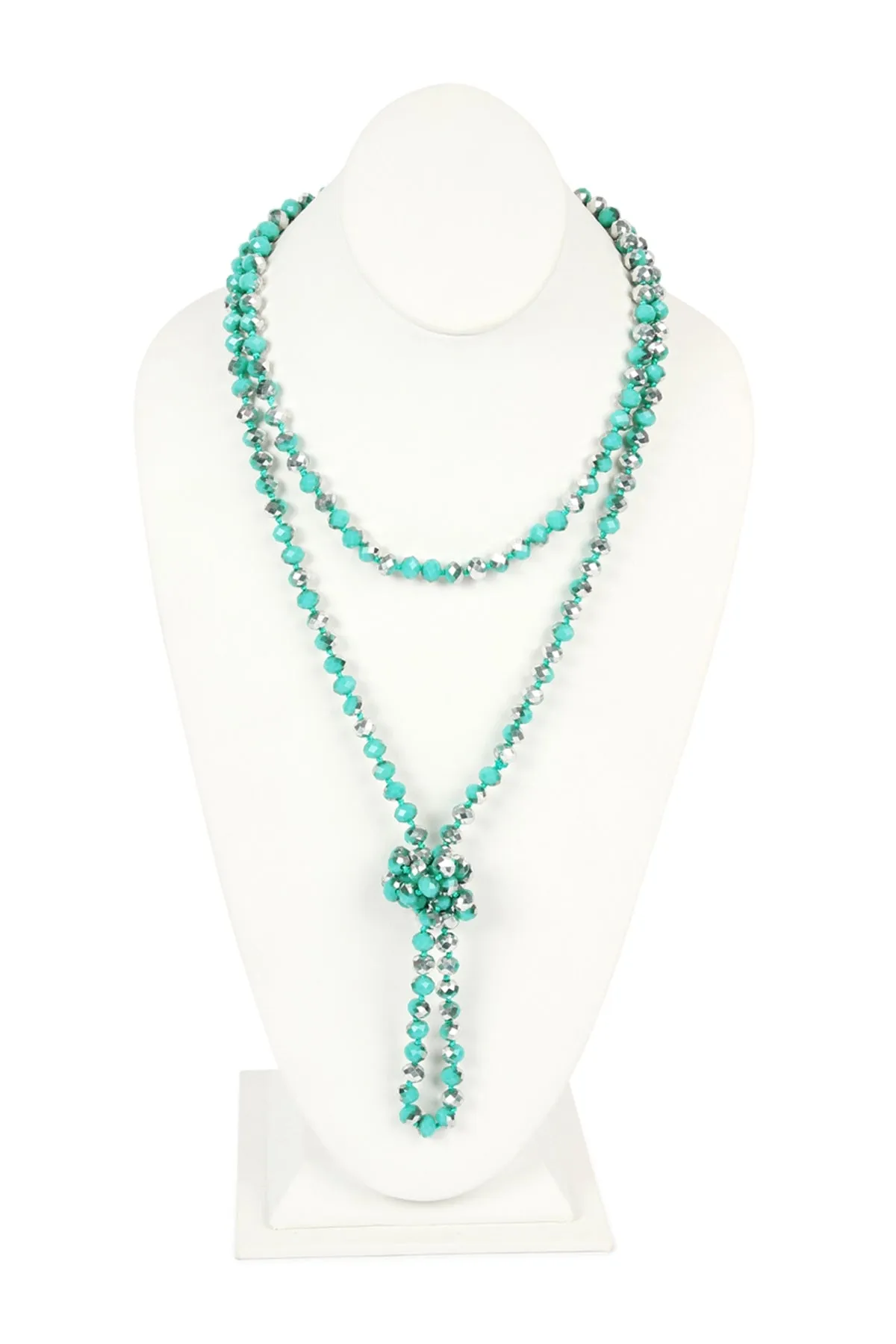 Light Turquoise Longline Hand Knotted Necklace - Pack of 6