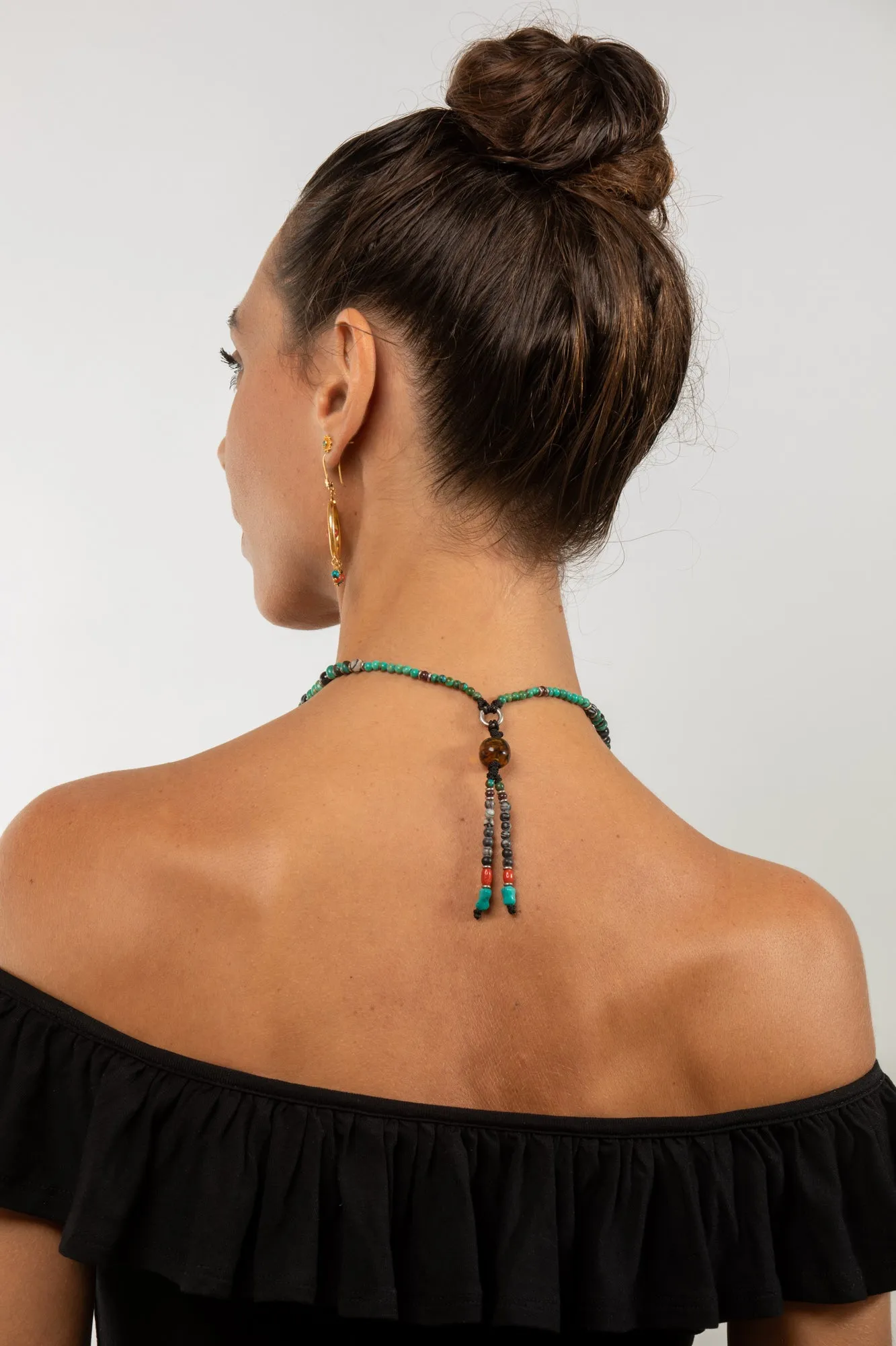 Long Amber Mala necklace with Tassle