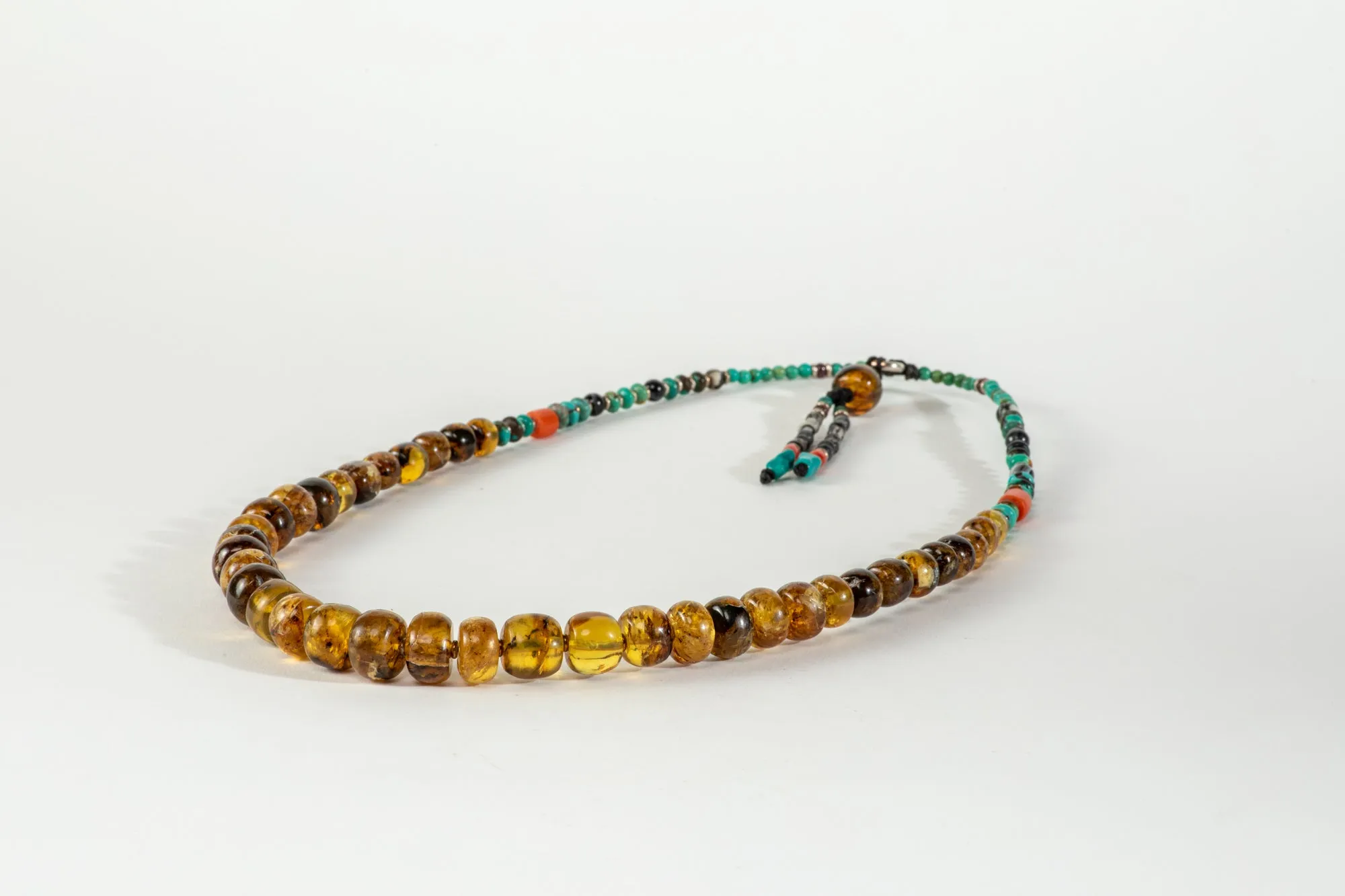 Long Amber Mala necklace with Tassle