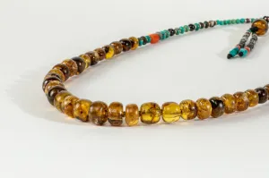 Long Amber Mala necklace with Tassle