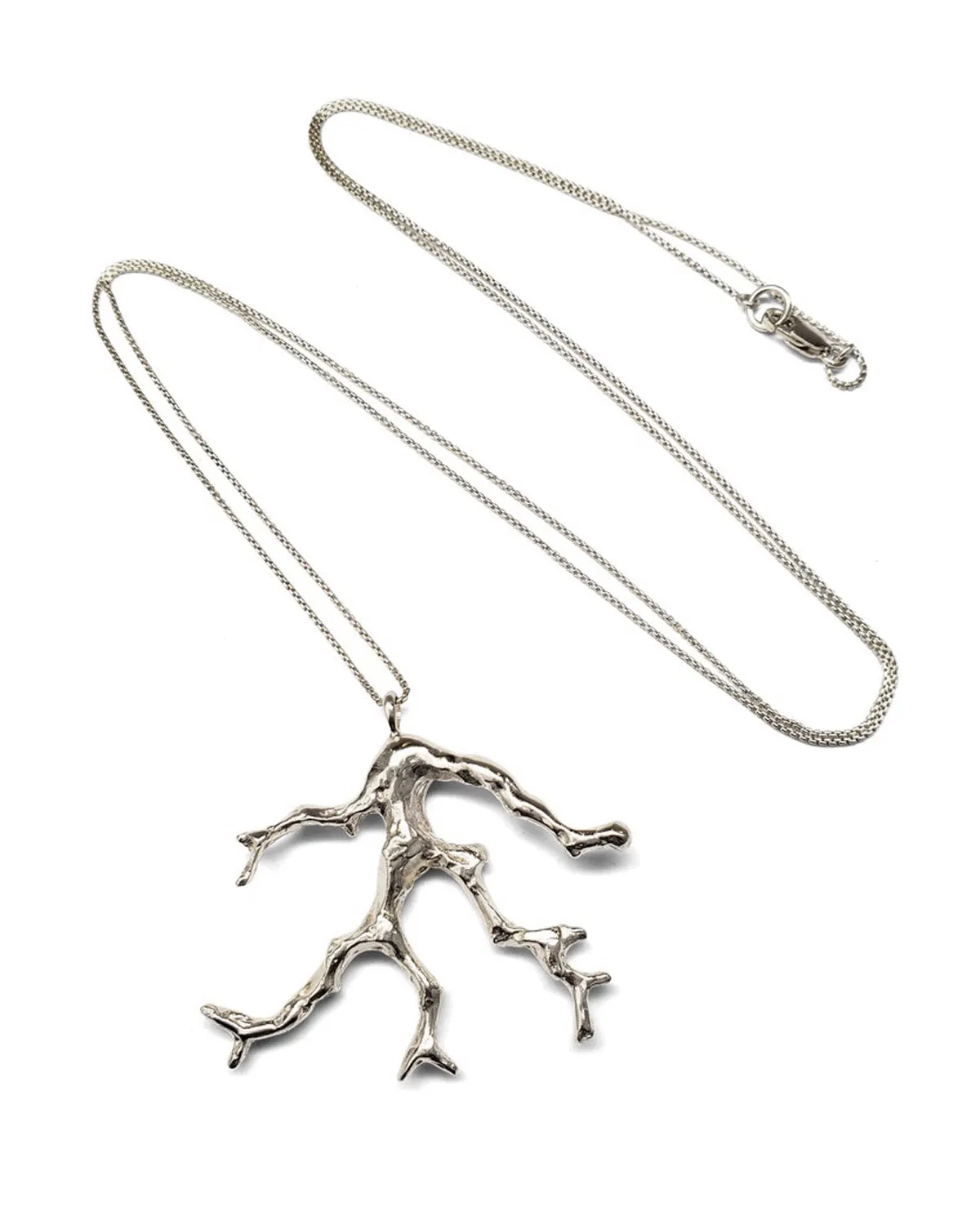 Long Coral Pendant Necklace