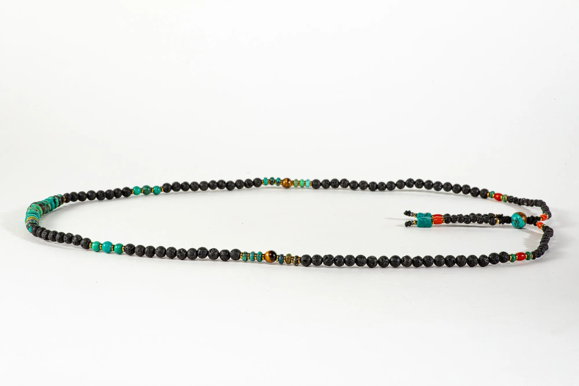 Long Lava Mala necklace with Tassle