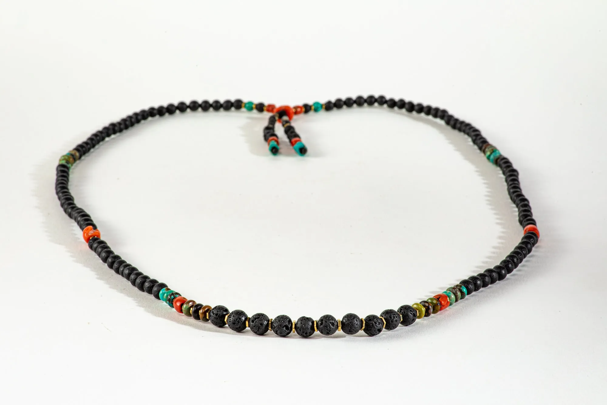 Long Lava Mala necklace with Tassle