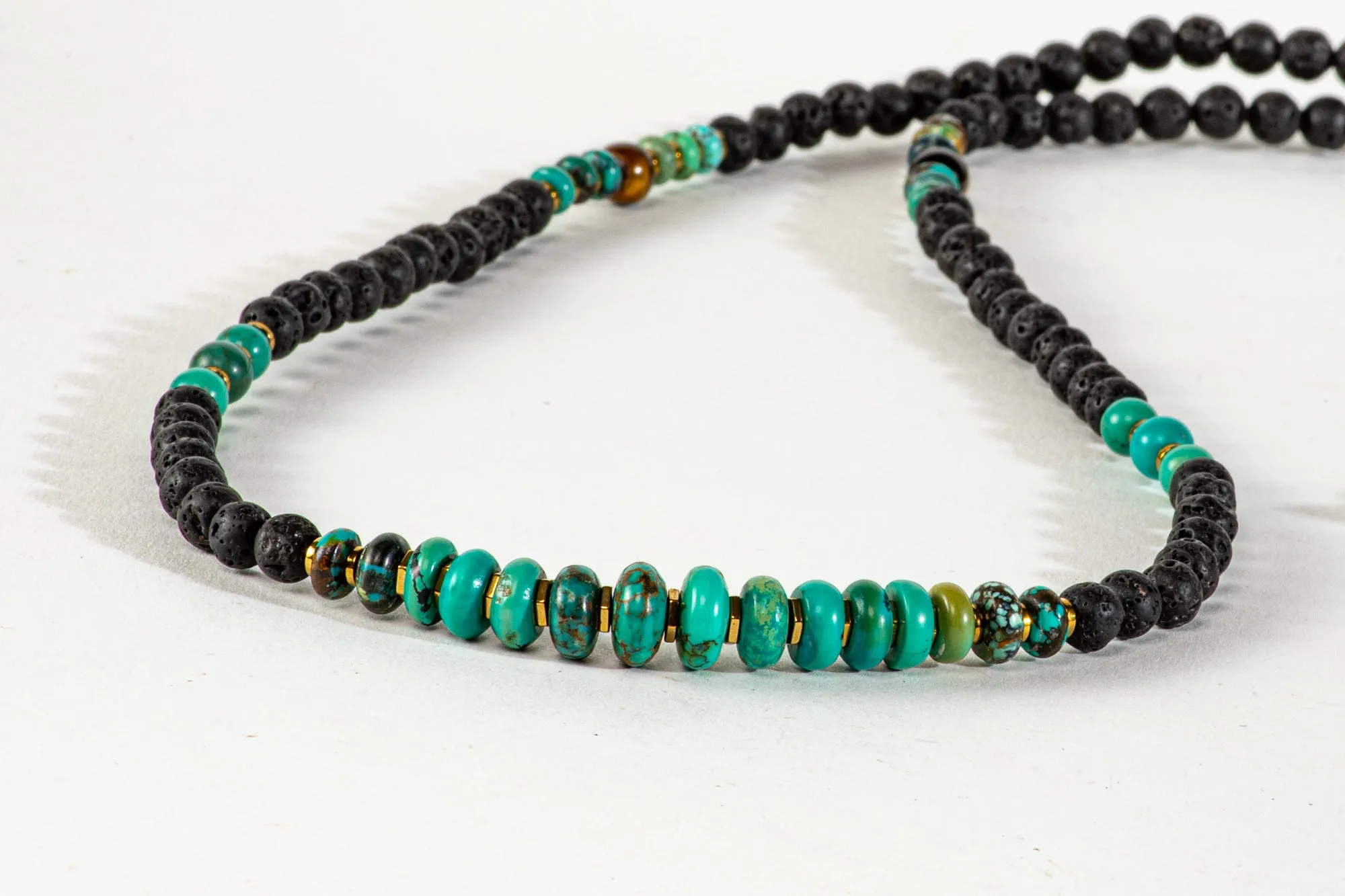 Long Lava Mala necklace with Tassle