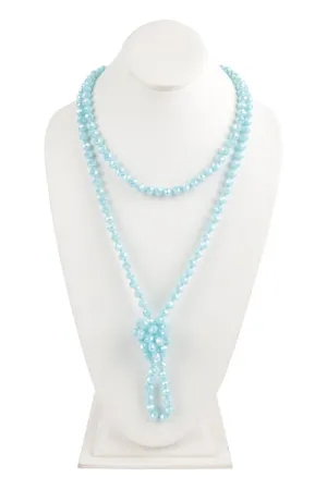 Longline Hand Knotted Necklace Light Blue - Pack of 6