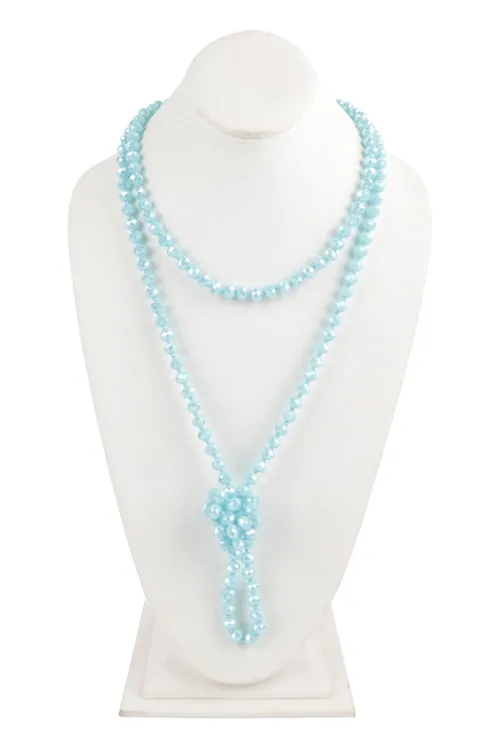 Longline Hand Knotted Necklace Light Blue - Pack of 6