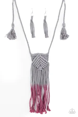 Look at MACRAME Now Purple Paparazzi Necklace
