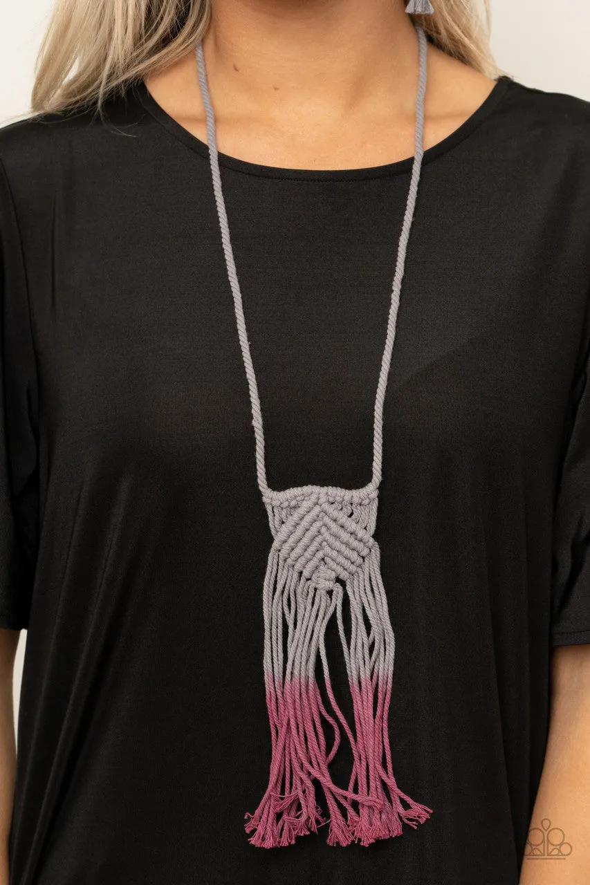 Look at MACRAME Now Purple Paparazzi Necklace