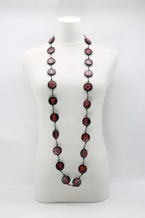 LOVE & HOPE Cotton Cord Disks Necklaces
