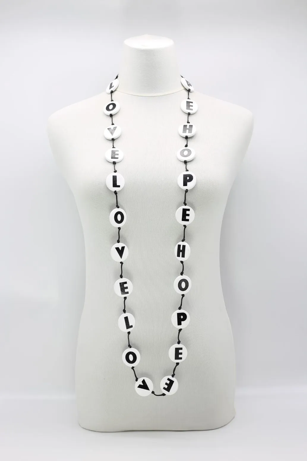 LOVE & HOPE Cotton Cord Disks Necklaces