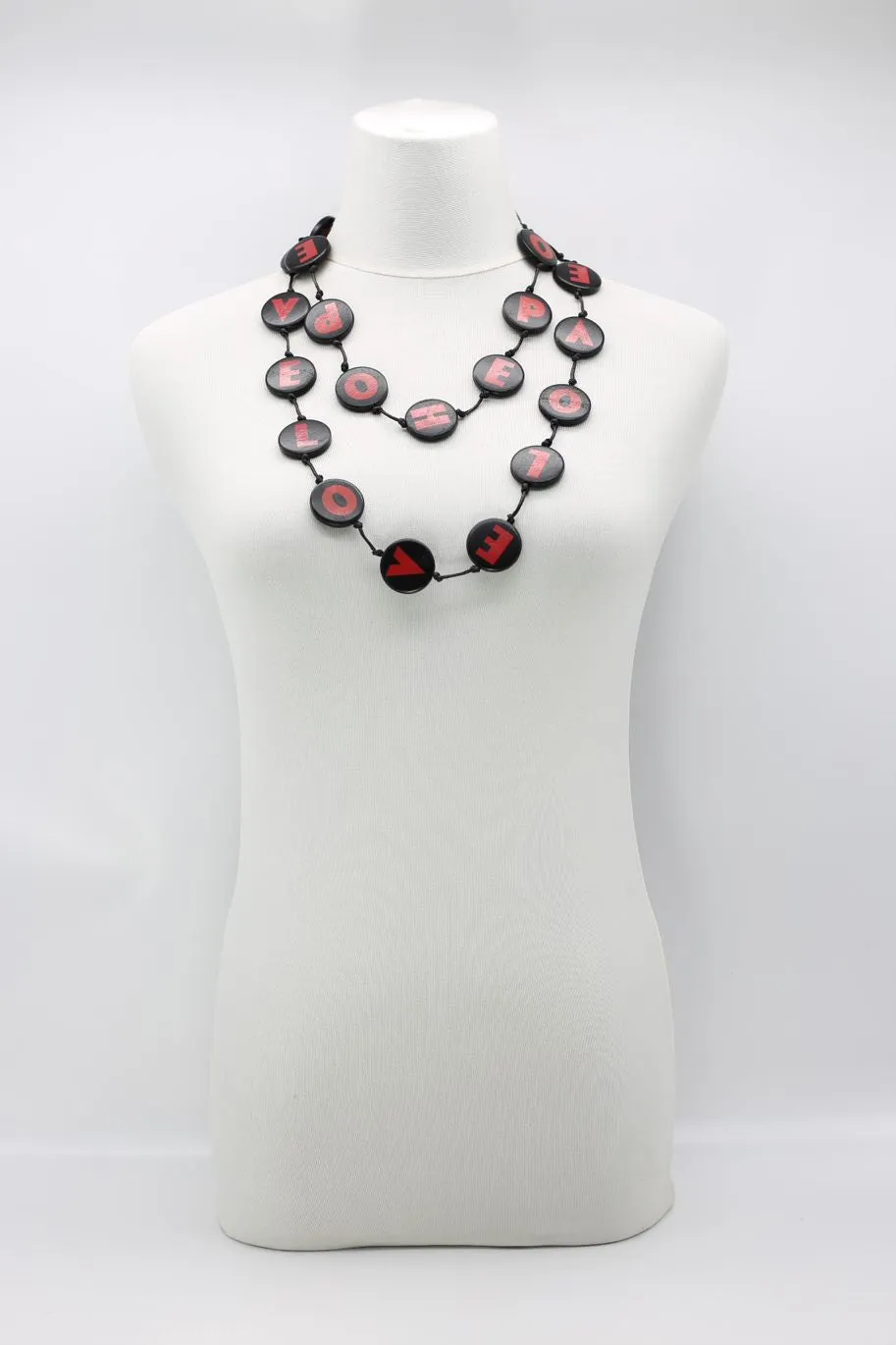LOVE & HOPE Cotton Cord Disks Necklaces