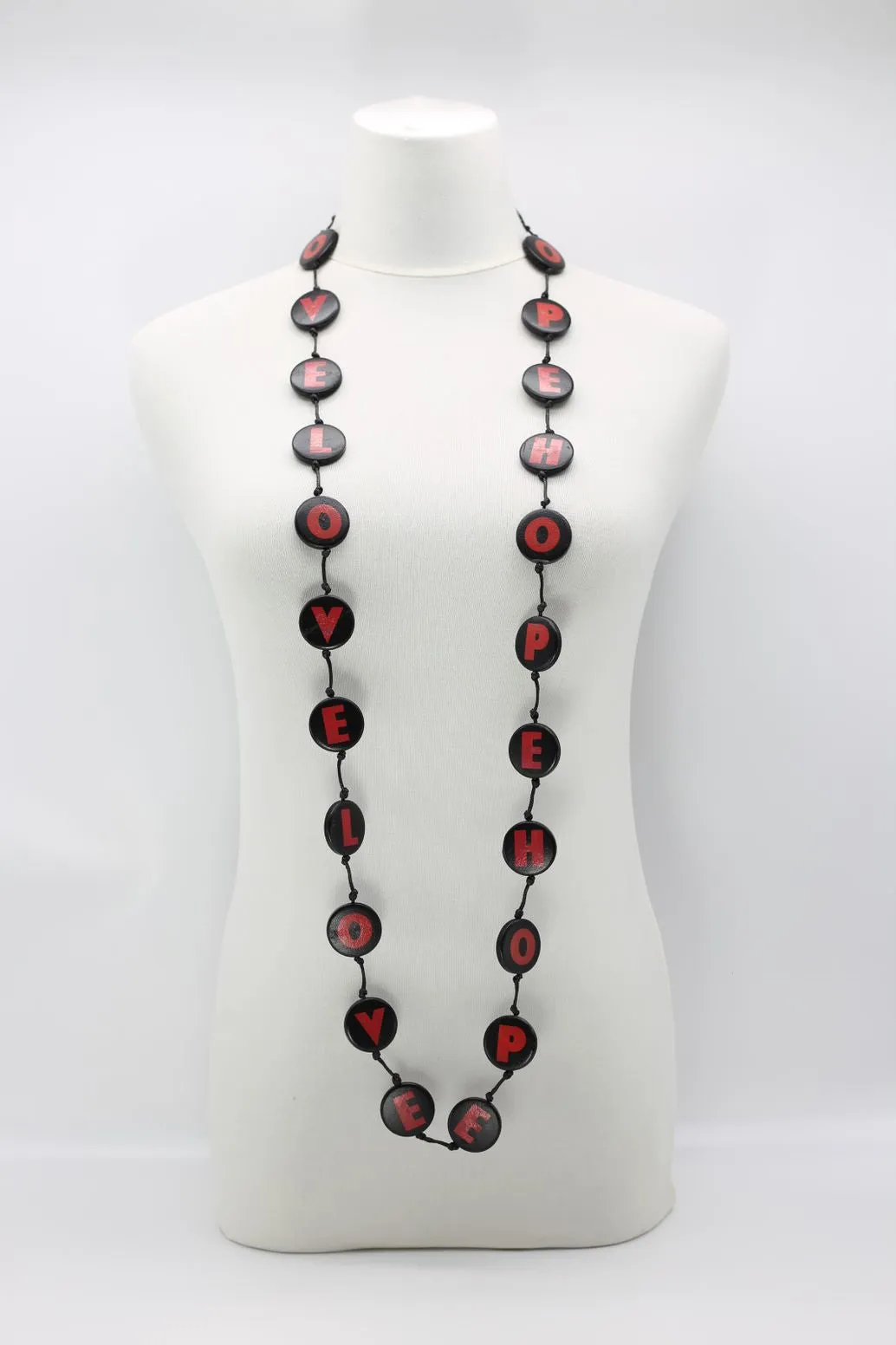 LOVE & HOPE Cotton Cord Disks Necklaces