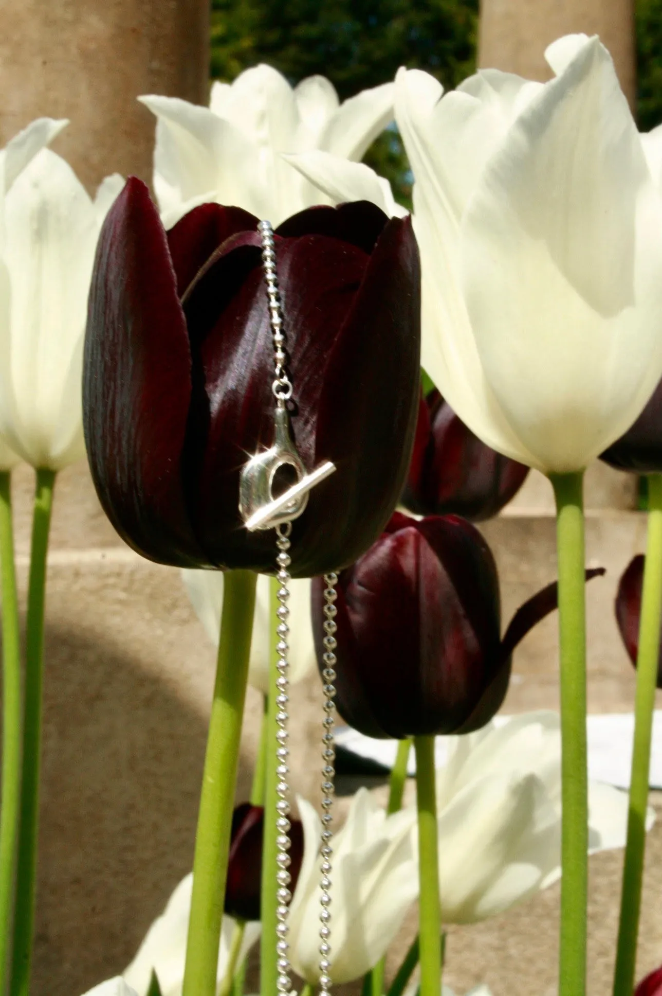 Luna Beaded Interlock Chain Necklace