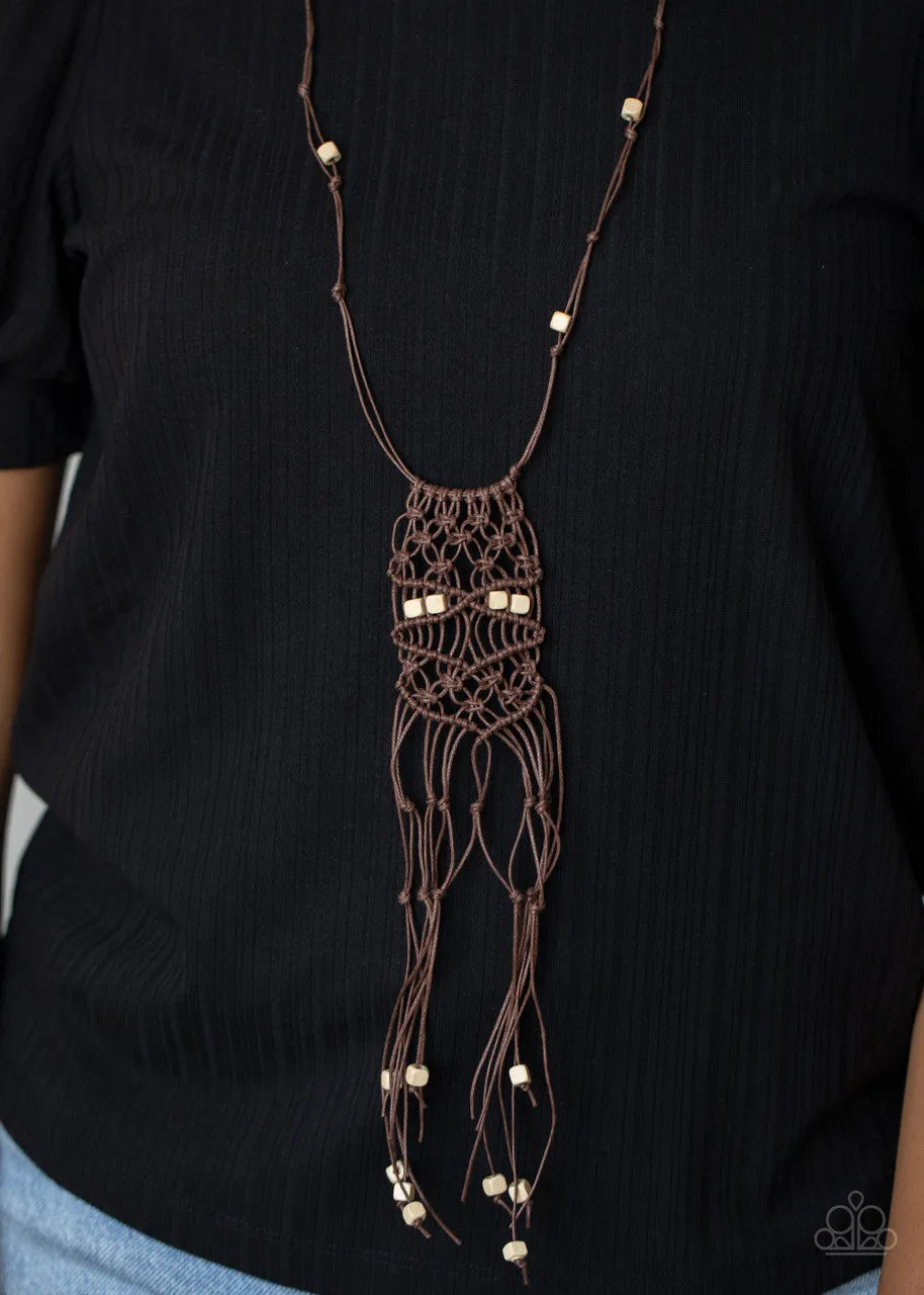 Macrame Majesty Brown Paparazzi Necklace