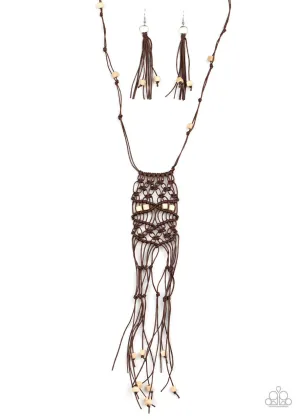 Macrame Majesty Brown Paparazzi Necklace