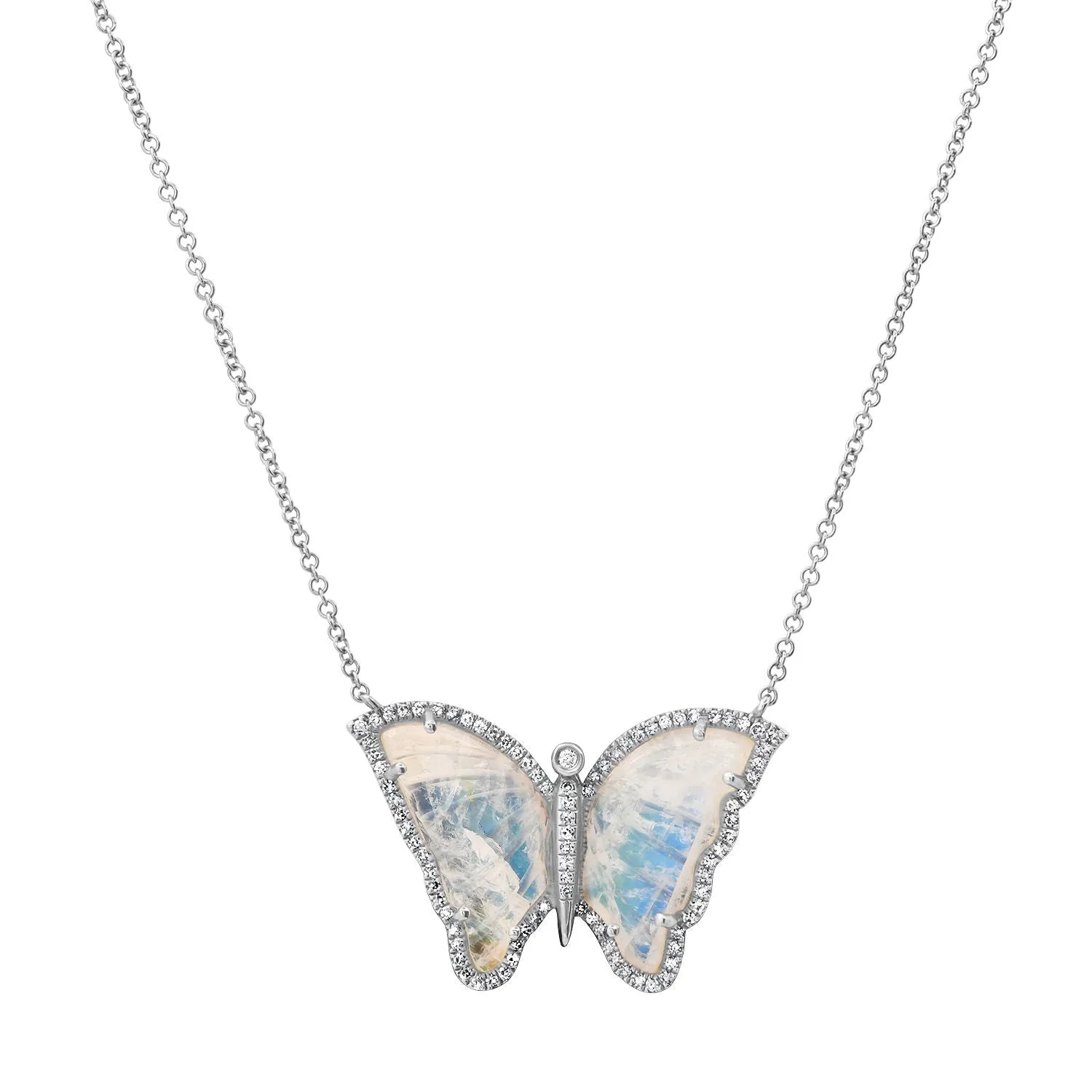 Magic Gemstone & Diamond Butterfly Necklace