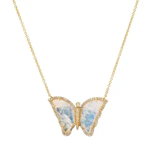 Magic Gemstone & Diamond Butterfly Necklace