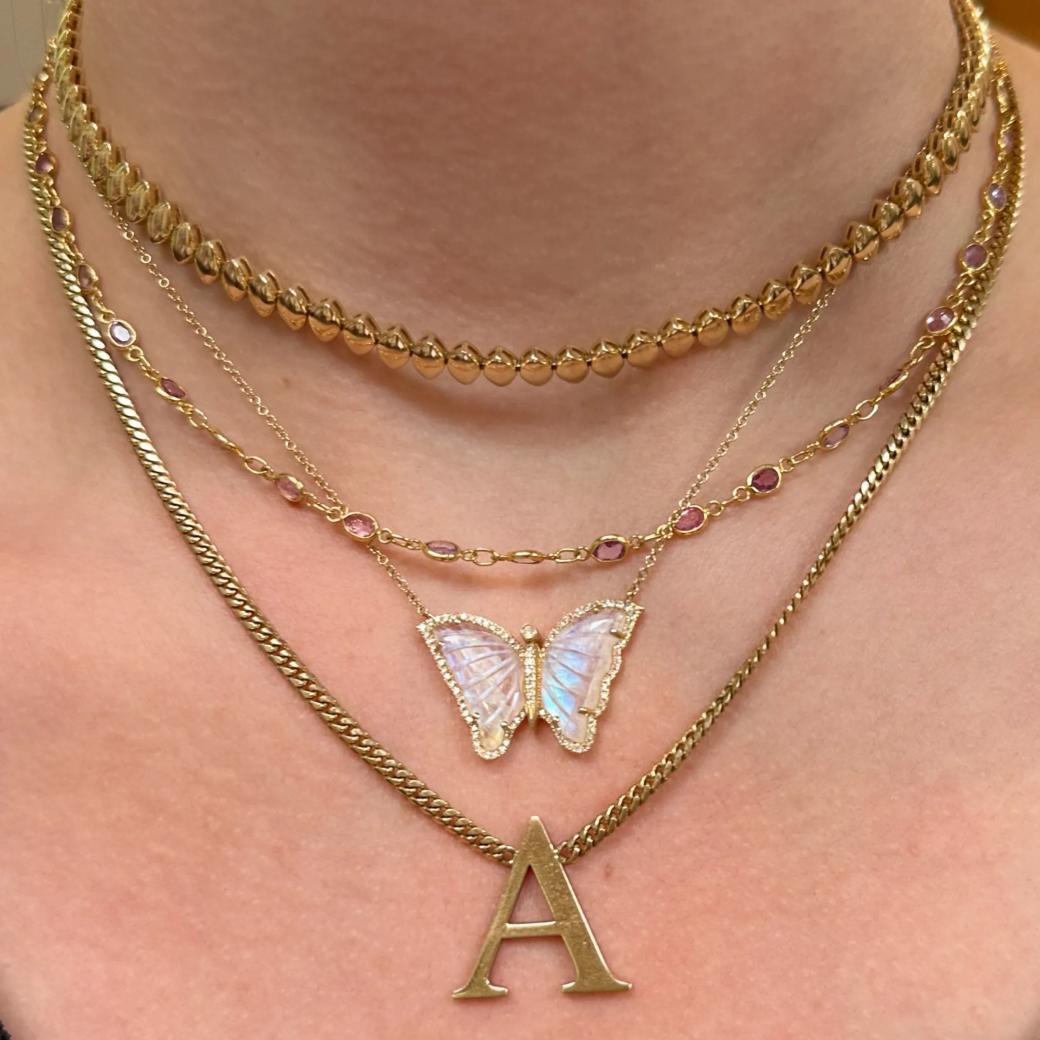 Magic Gemstone & Diamond Butterfly Necklace