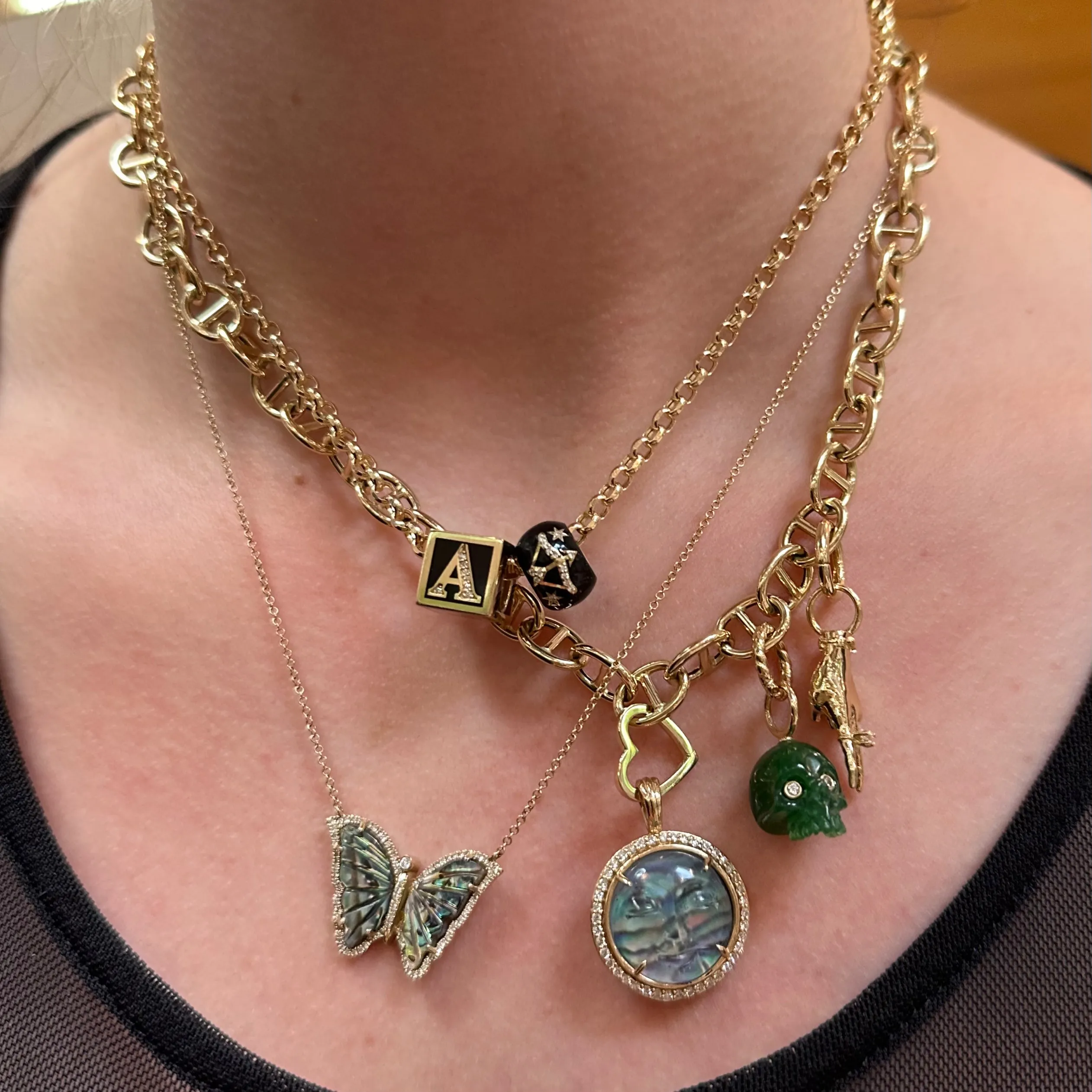 Magic Gemstone & Diamond Butterfly Necklace