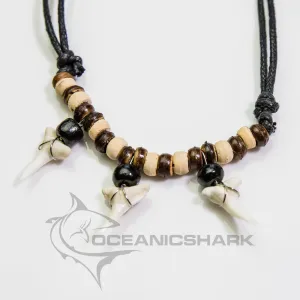 Mako shark multi tooth three teeth necklace c44