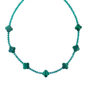 Malachite clover necklace