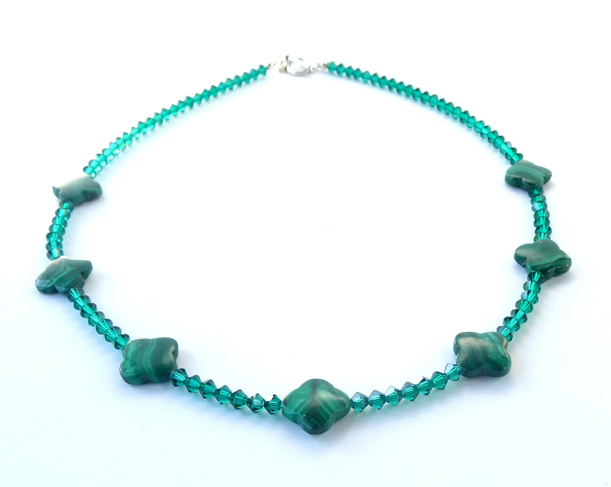 Malachite clover necklace