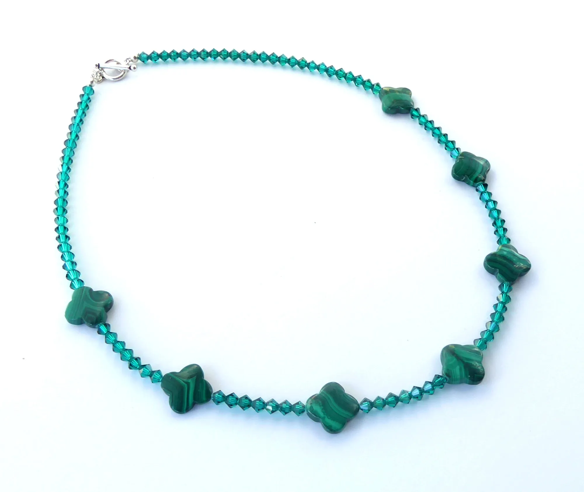 Malachite clover necklace